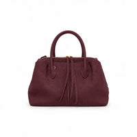Borsa Kelsey bordeaux zip con chiusura completa e clip magnetiche laterali dettagli oro molto capiente tasche interne con zip e senza