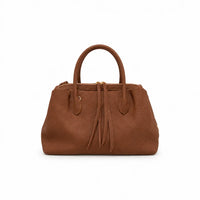 Borsa Kelsey marrone zip con chiusura completa e clip magnetiche laterali dettagli oro molto capiente tasche interne con zip e senza