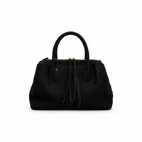 Borsa Kelsey nero zip con chiusura completa e clip magnetiche laterali dettagli oro molto capiente tasche interne con zip e senza