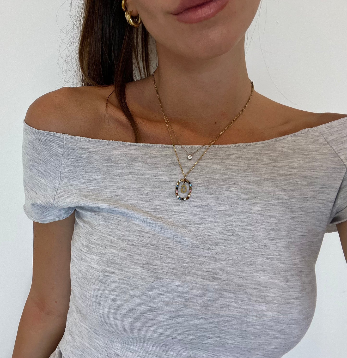 Collana lettera Rainbow